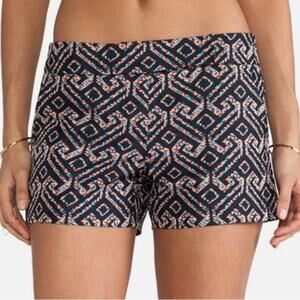 Trina Turk Corbin Flat Front Shorts in Navy Jacquard Size 2